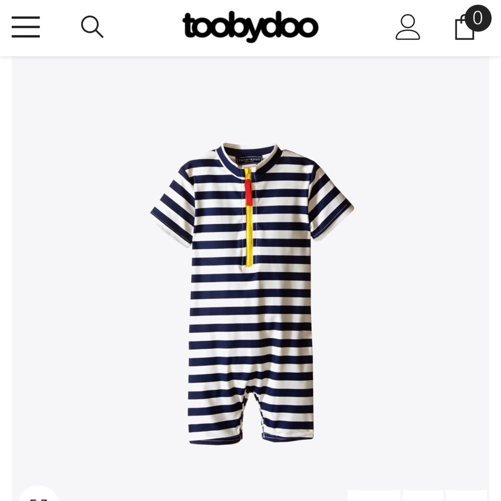 Toobydoo Swimwear Sunsuit Navy/ White Stripe